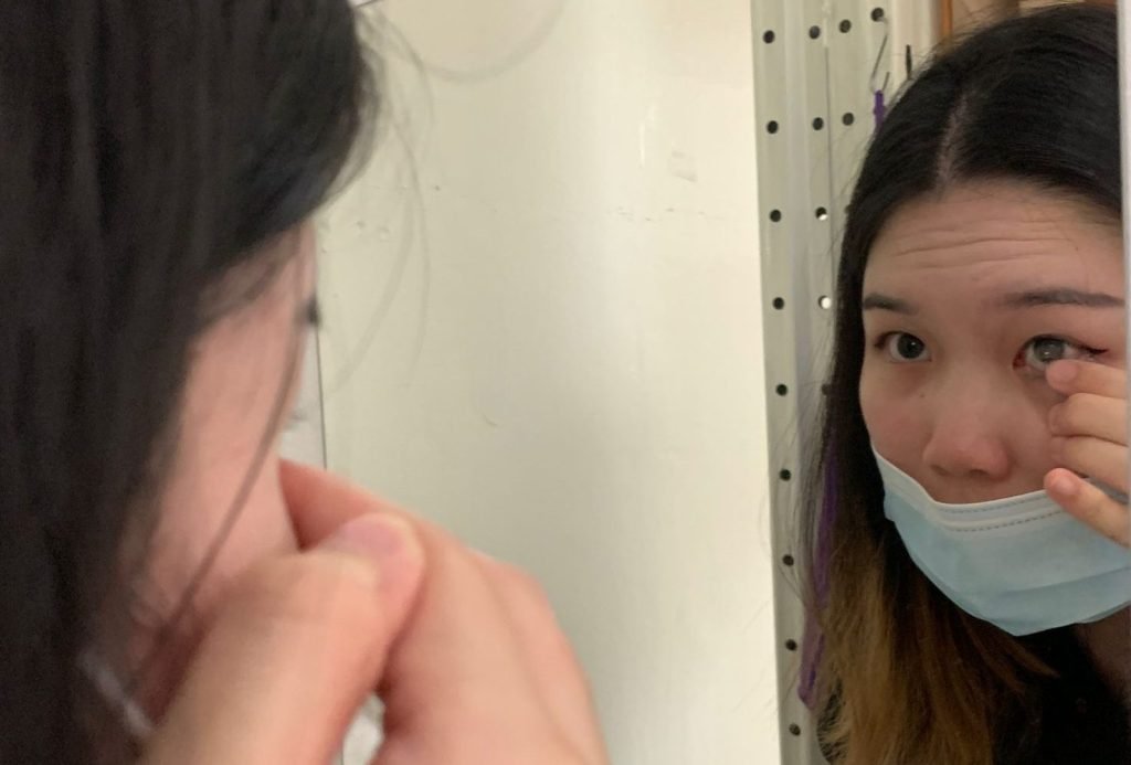 Wearing contact lenses